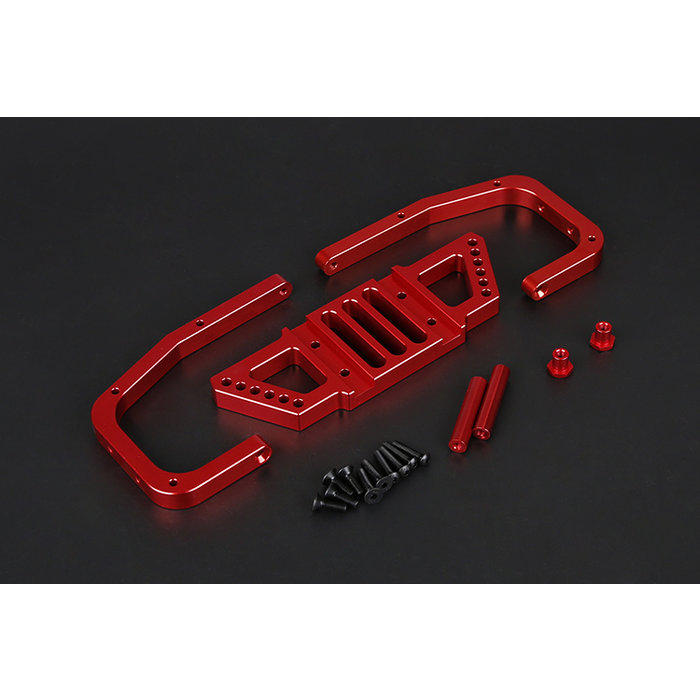 RovanSports BAHA 5B Alu metal rear bumper in red and silver