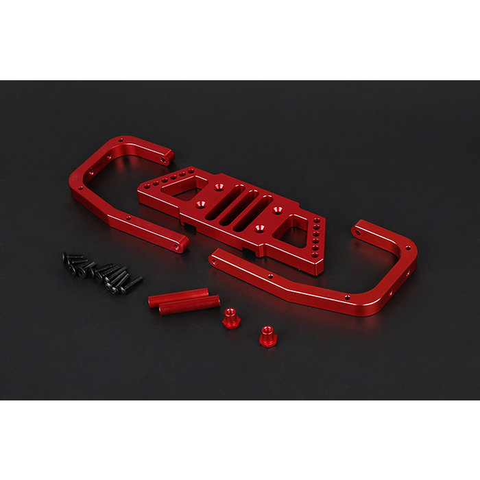 RovanSports BAHA 5B Alu metal rear bumper in red and silver