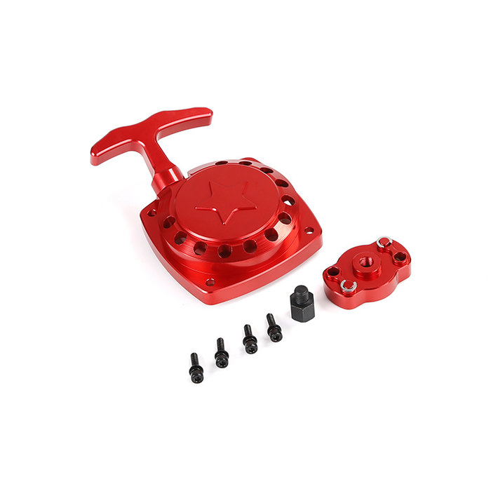 CNC metal Easy Start pull starter (in red or silver) with CNC flywheel carrier