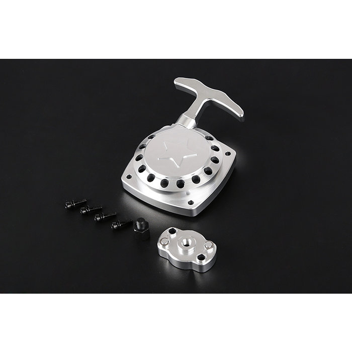 CNC metal Easy Start pull starter (in red or silver) with CNC flywheel carrier