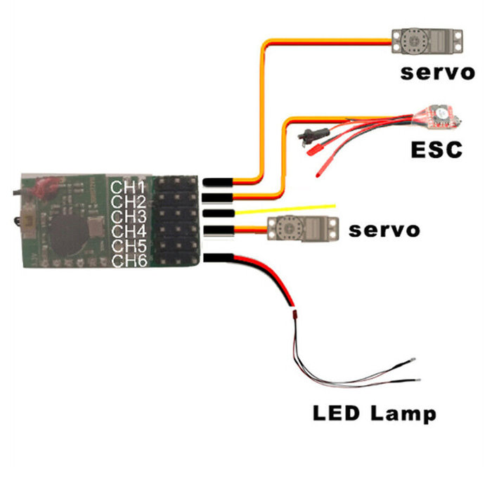 RC-X6 2.4Ghz 6ch Receiver with Gyro