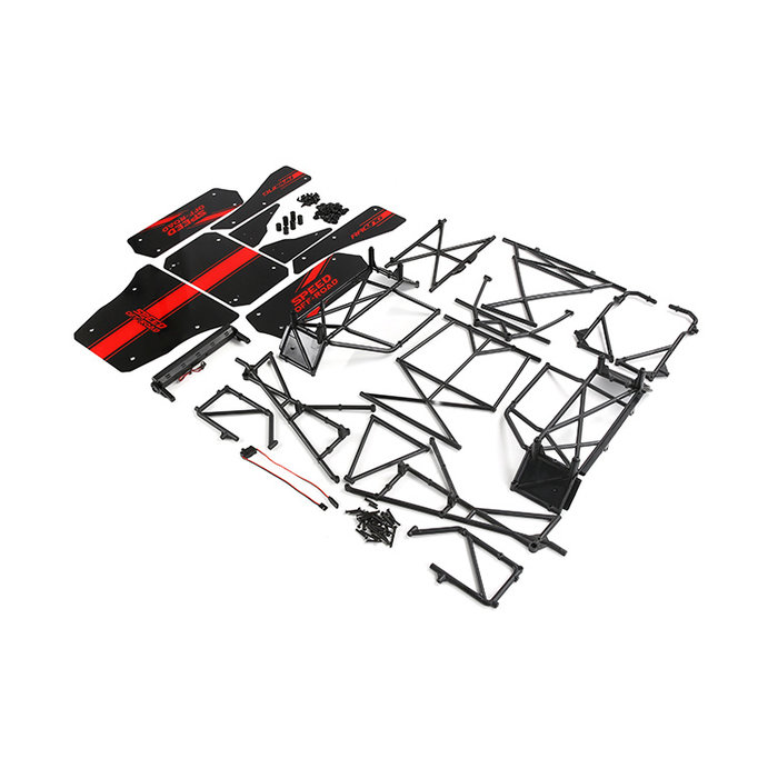 RovanLosi LT  Losi 5ive-T flatbed car shell with spotlight anti-roll frame set parts (red or green variant)