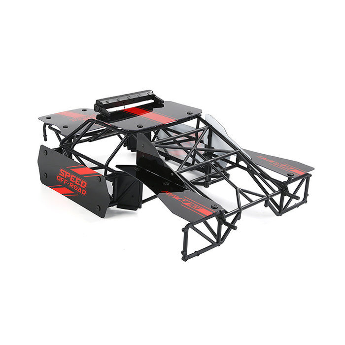 RovanLosi LT  Losi 5ive-T flatbed car shell with spotlight anti-roll frame set parts (red or green variant)
