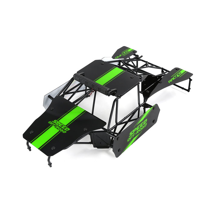 RovanLosi LT  Losi 5ive-T flatbed car shell with spotlight anti-roll frame set parts (red or green variant)