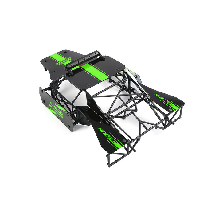 RovanLosi LT  Losi 5ive-T flatbed car shell with spotlight anti-roll frame set parts (red or green variant)