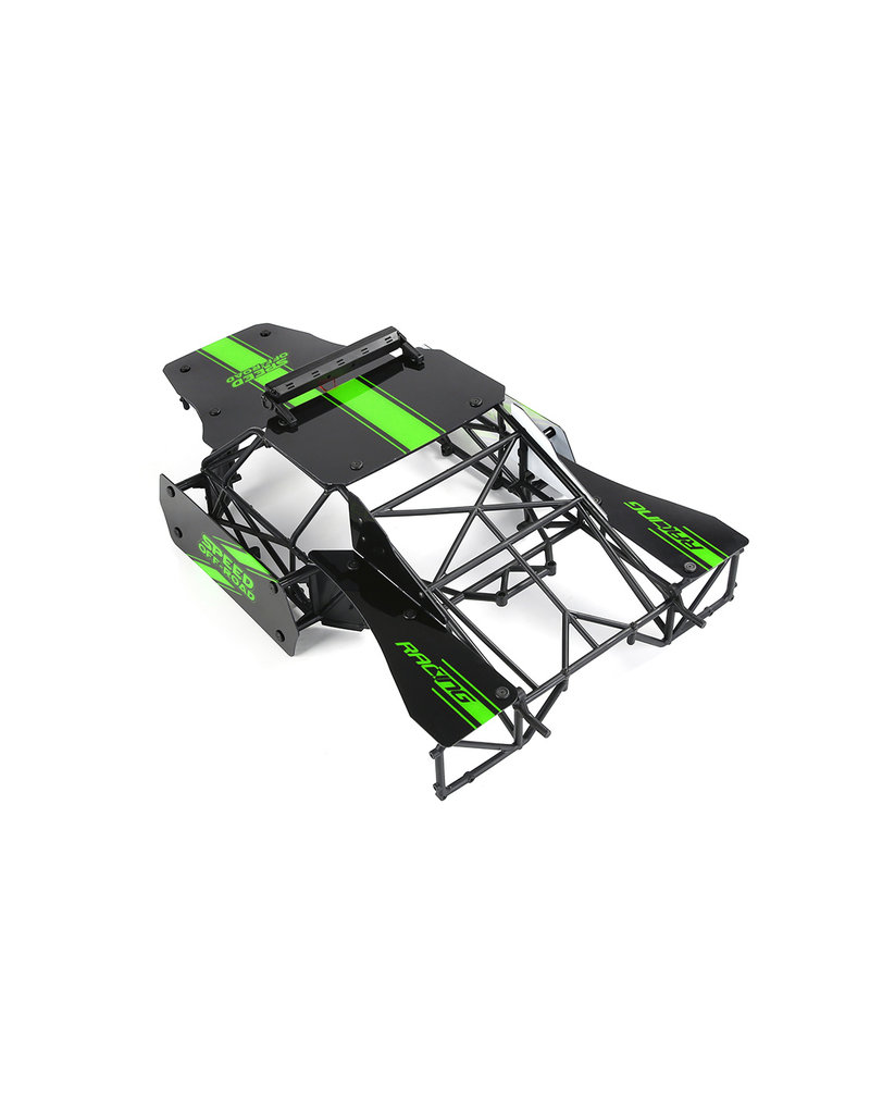 RovanLosi LT  Losi 5ive-T flatbed car shell with spotlight anti-roll frame set parts (red or green variant)