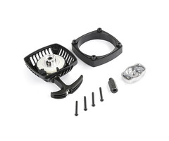 Easy-start pull starter with CNC metal turbine (red or silver) with attachment for use on standard flywheel