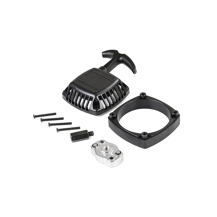 Easy-start trekstarter met CNC metalen turbine (rood of zilver) met hulpstuk voor toepassing op standaard vliegwiel