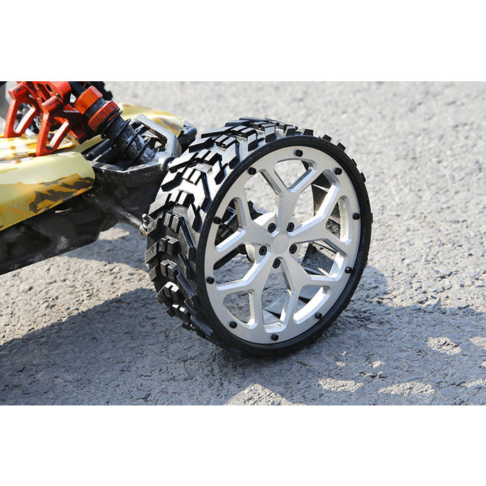 BAHA 5B CNC Alu Metal Wheels New All-Ground Tire Assembly Kit complete set in Silver or Red