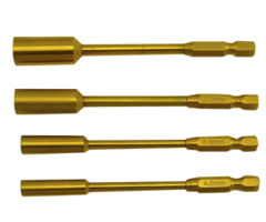 Hobby Detail Titanium nut driver tips 4pcs/set (6,35mm/1/4) Box 4.0/5.5/7.0/8.0mm L=100 mm