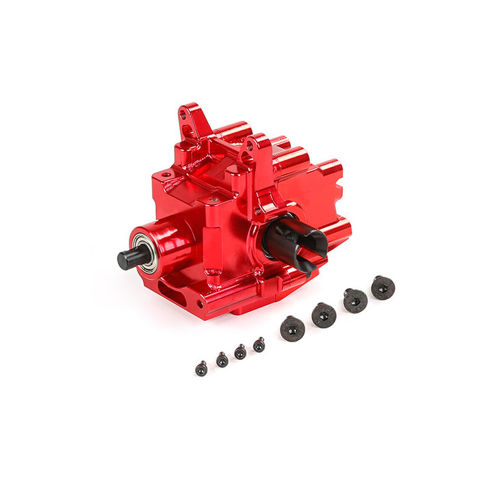 RovanLosi LT / Losi 5ive T CNC metalen gearbox  voorzijde (in kleuren rood, blauw en silver)
