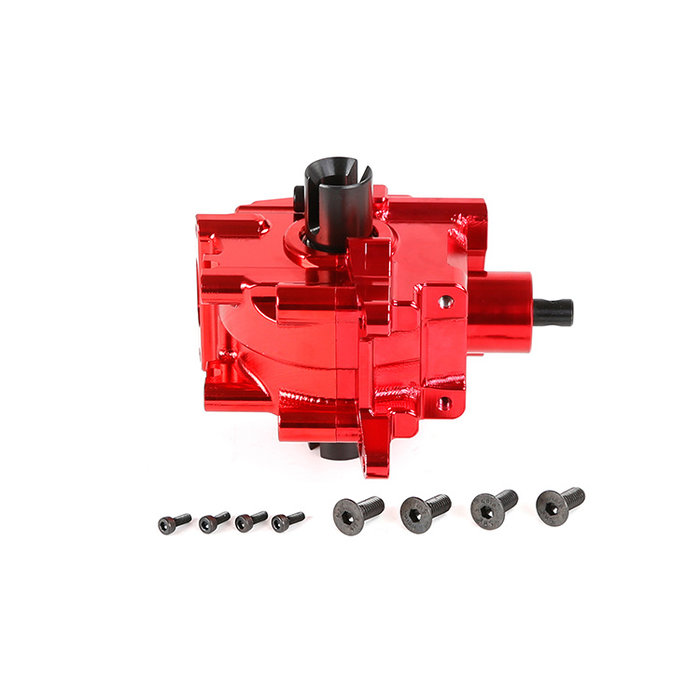 RovanLosi LT /  Losi 5ive-T CNC metal front gear box assembly kit (in red, blue and silver)