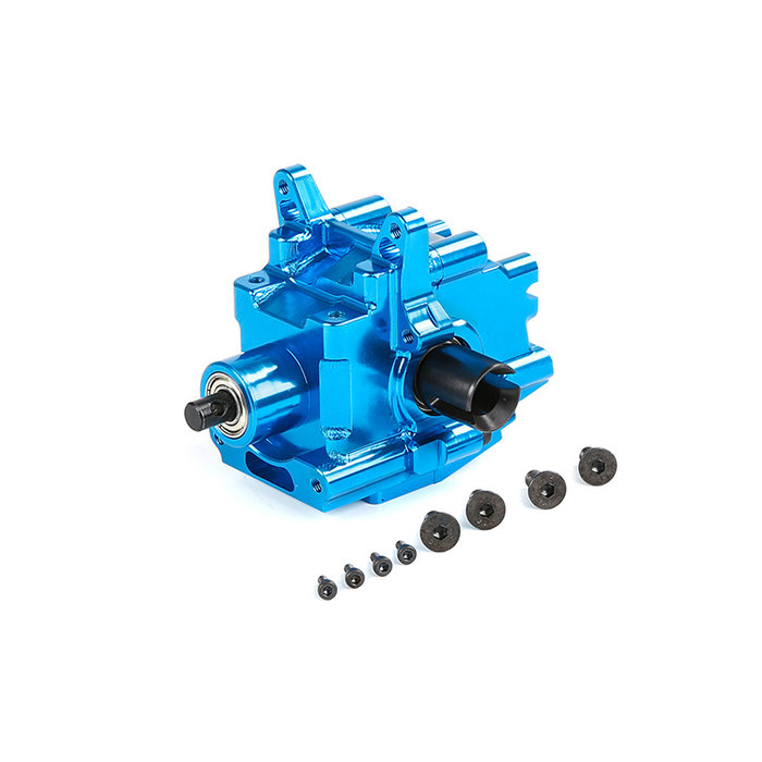 RovanLosi LT / Losi 5ive T CNC metalen gearbox  voorzijde (in kleuren rood, blauw en silver)