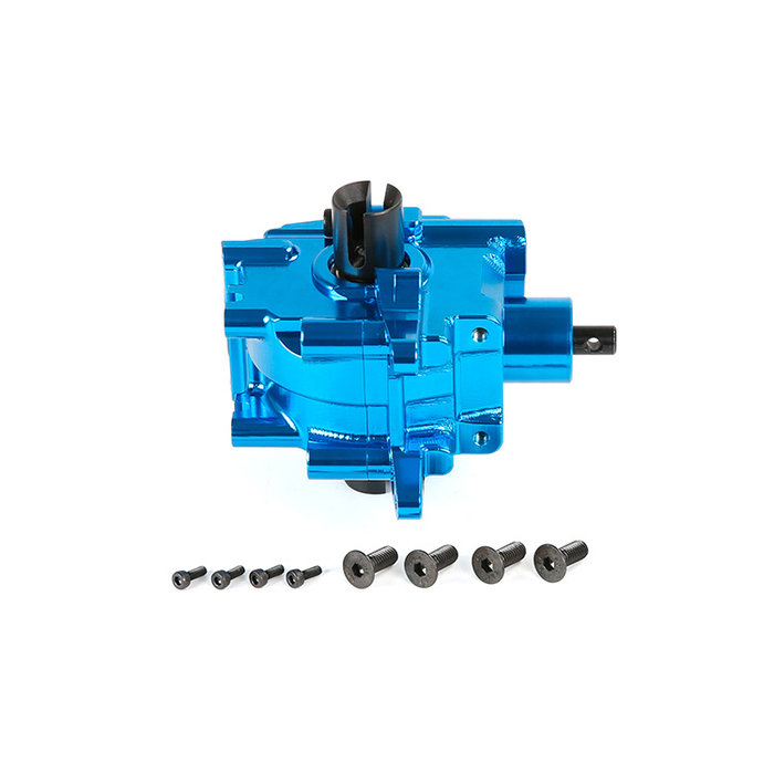 RovanLosi LT /  Losi 5ive-T CNC metal front gear box assembly kit (in red, blue and silver)