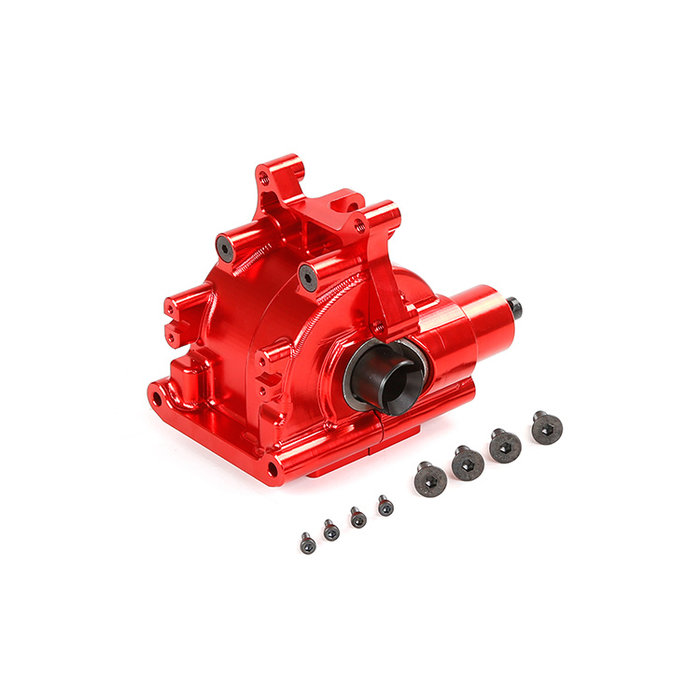 RovanLosi LT / Losi 5ive T CNC metalen gearbox / tandwielkast  achterzijde (in kleuren rood, blauw en silver)