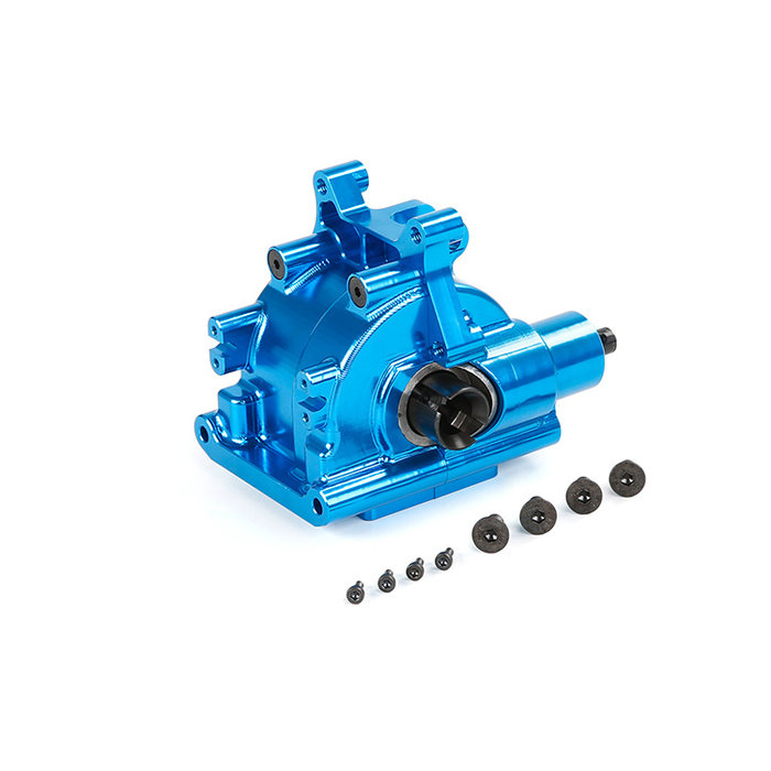 RovanLosi LT / Losi 5ive T CNC metalen gearbox / tandwielkast  achterzijde (in kleuren rood, blauw en silver)