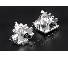 RovanLosi LT / Losi 5ive T CNC metalen gearbox / tandwielkast  voor- en achterzijde (in kleuren rood, blauw en silver)