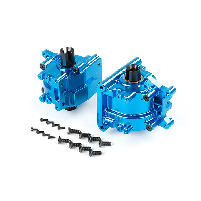 RovanLosi LT / Losi 5ive T CNC metalen gearbox / tandwielkast  voor- en achterzijde (in kleuren rood, blauw en silver)