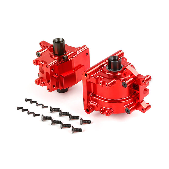 RovanLosi LT / Losi 5ive T CNC metalen gearbox / tandwielkast  voor- en achterzijde (in kleuren rood, blauw en silver)