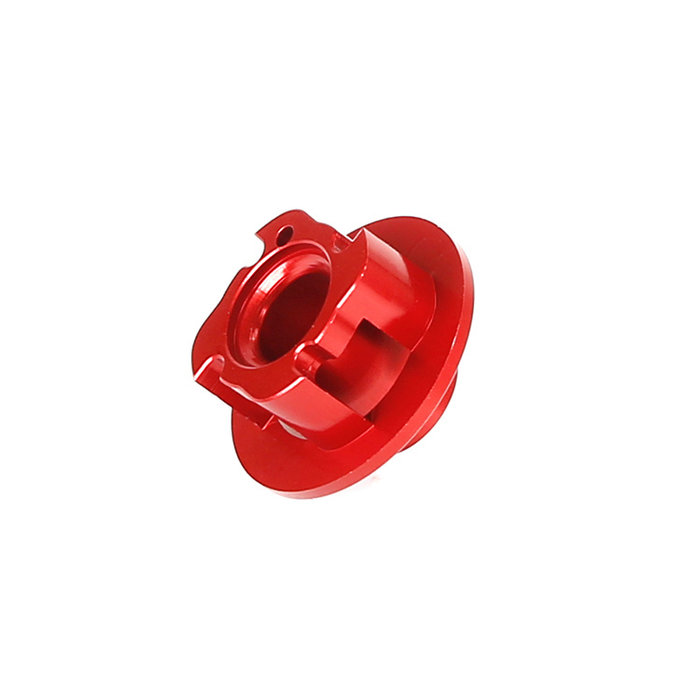 CNC metal easy-start hand puller turbine (in red and silver)