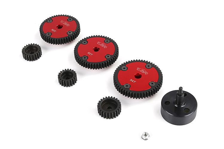 BAHA Metal High Speed Gear 54T/24T, 50T/22T, 52T/20T Set (met Hex Clutch Cup)