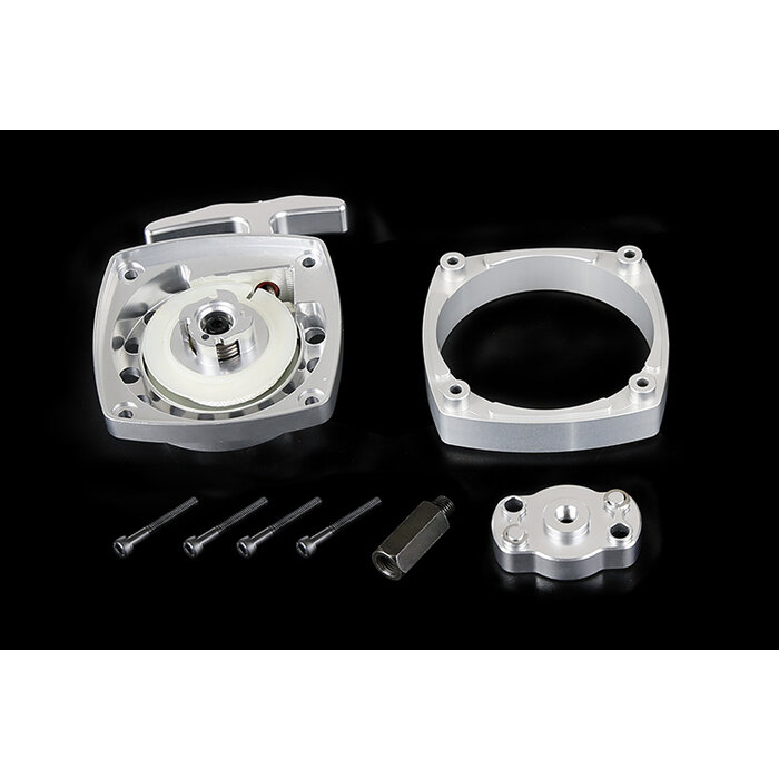 CNC-Metall-Easy-Start-Rücklaufstarter (in Rot oder Silber) mit CNC-Schwungradträger und Distanzbrückenplatte