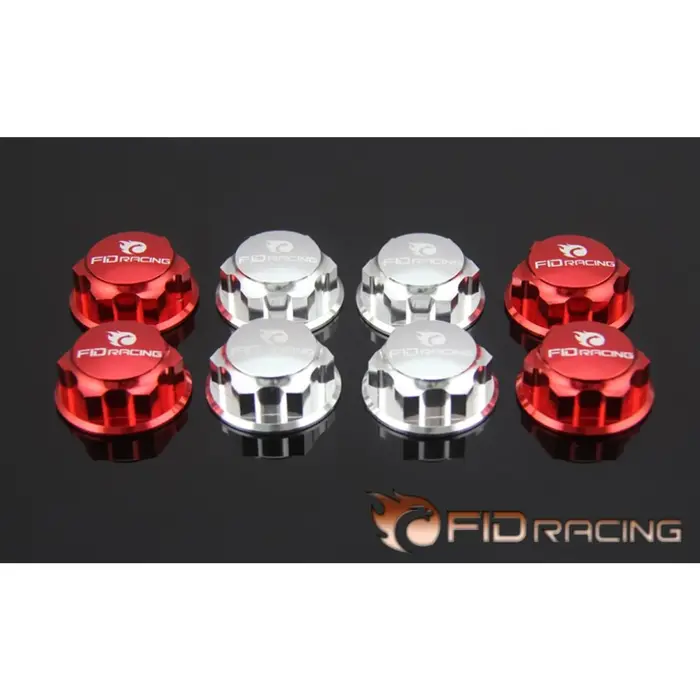 FIDRacing Losi 5ive-T /Rovan LT geschlossene CNC-Alu-Radmuttern mit FID-Rennlogo (4 Stück)