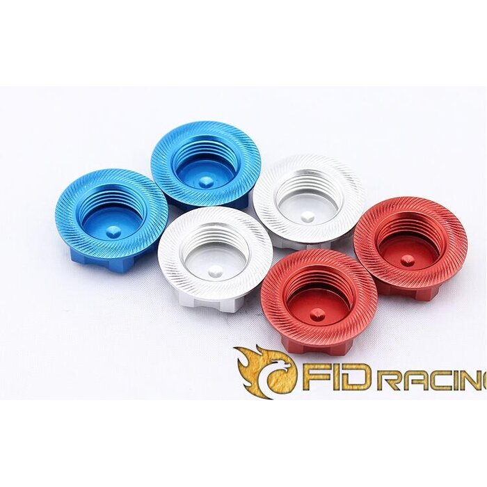 FIDRacing Losi 5ive-T /Rovan LT geschlossene CNC-Alu-Radmuttern mit FID-Rennlogo (4 Stück)
