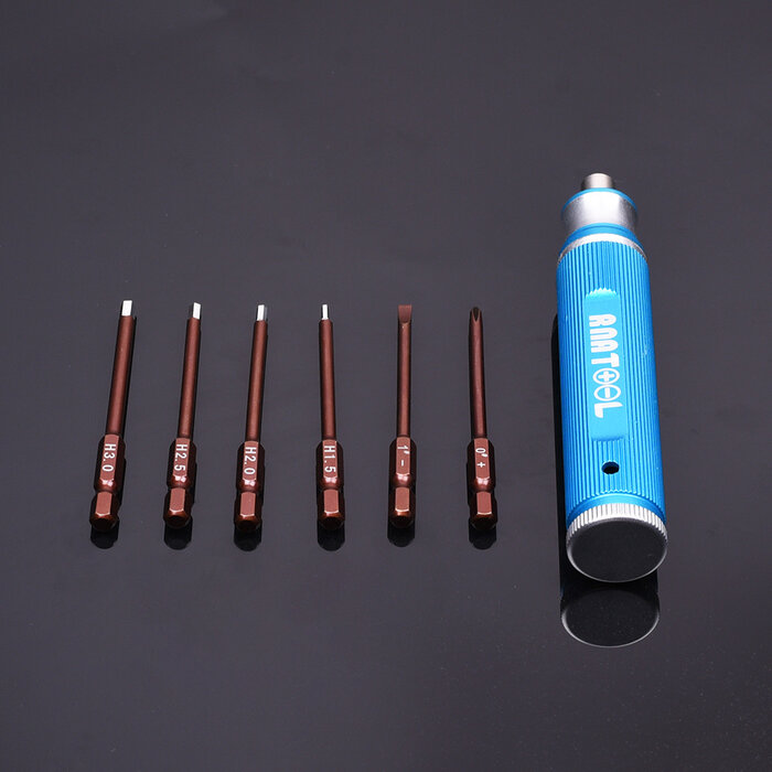 RNA tool zwart cat 5503 6 in 1 6 in 1 magnetische set zeskant 1,5/2,0/2,5/3,0mm/ Phillips0# + / Plat 1# -