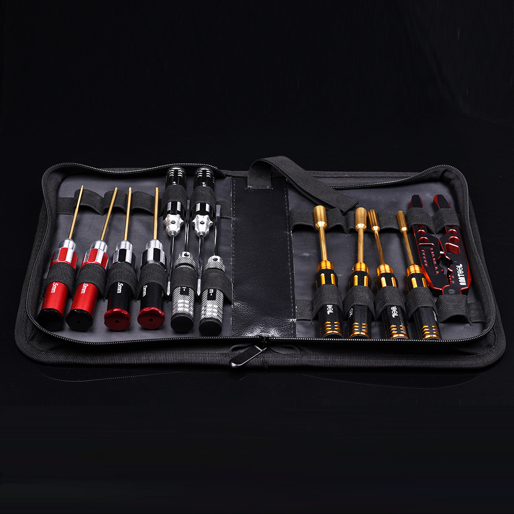 RNA Tool RNA Tool Black Cat 5517 Klassische Werkzeugtasche, 13-teiliges Set, Phillips 3,0, 4,0, flach 3,0, 4,0 mm, Sechskant 1,5/2,0/2,5/3,0 mm, Box 4,0/5,5/7,0/8,0 mm Stoßwellenzange