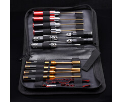 RNA Tool  RNA Tool Black Cat 5517 Klassische Werkzeugtasche, 13-teiliges Set, Phillips 3,0, 4,0, flach 3,0, 4,0 mm, Sechskant 1,5/2,0/2,5/3,0 mm, Box 4,0/5,5/7,0/8,0 mm Stoßwellenzange