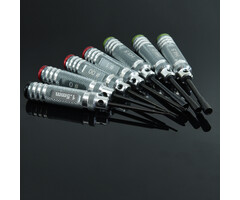 RNA Mini-Werkzeuggriff mit bunter Abdeckung, 7-teiliges Set, Sechskant 1,5, Philips #0, #00, #1, Box 3,5, 4,0, 4,5 mm