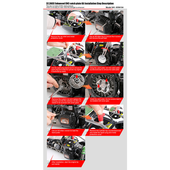 CNC Metal reinforced easy-start pull start dial