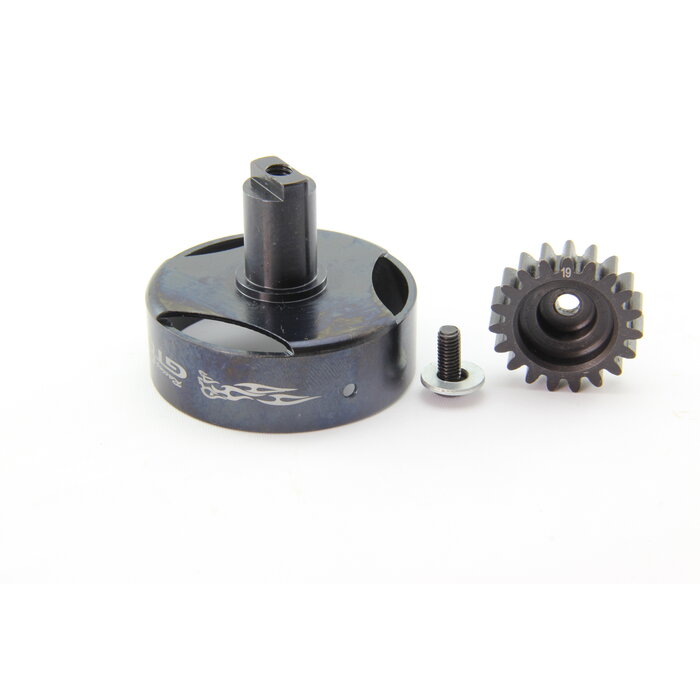 GTBRacing GTB Racing Losi 5ive T CNC koppelingshuis + 19t. tandwiel