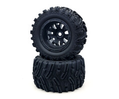ZD Racing MX-07 Wheel & Tire Set (Black) - set of 2 pieces.