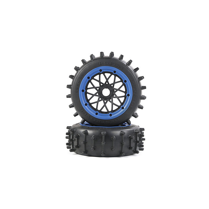 Rovan Outside Destroyer Tire set with sturdy 12mm pins 185x65 with black rim and beadlock in various colors (2pc.)