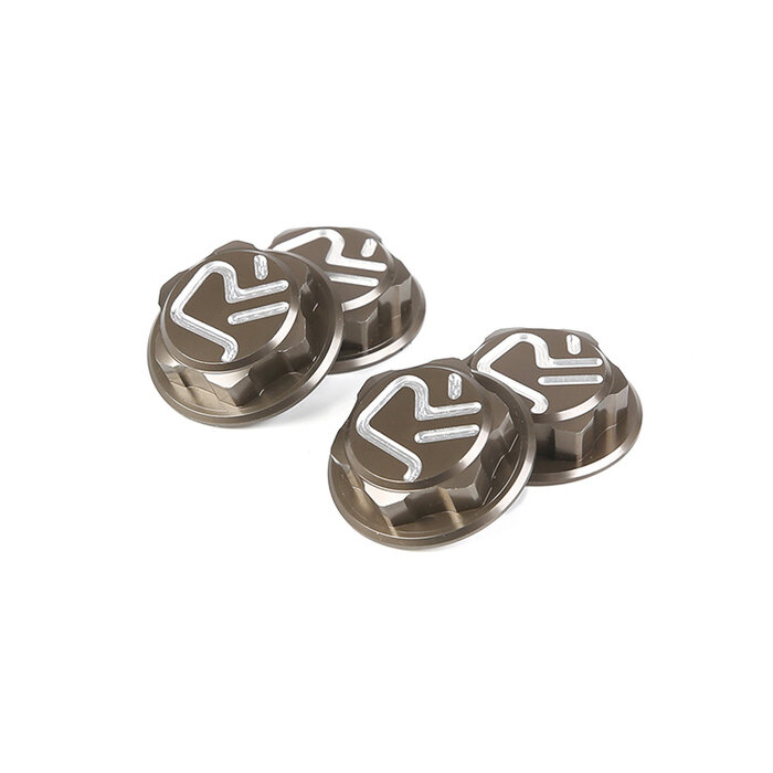 F5/RF5/D5 serie 4 stuks CNC metalen dichte wielmoeren in titanium kleur