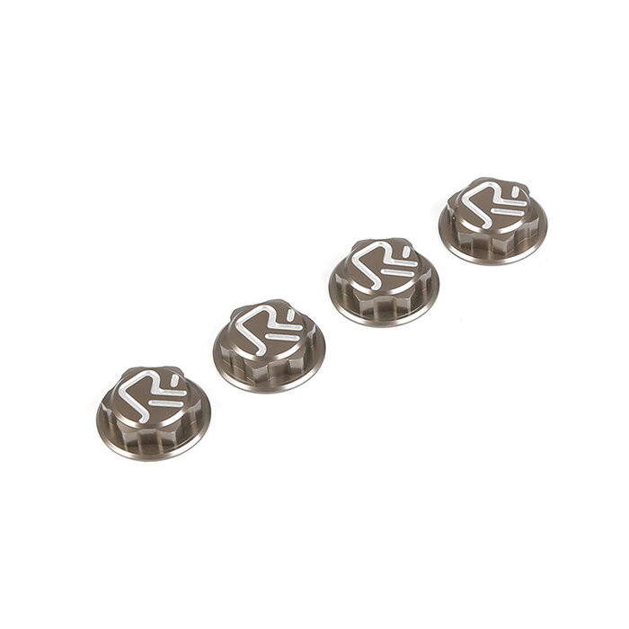 F5/RF5/D5-Serie, 4 Stück geschlossene CNC-Radmuttern aus Metall in Titanfarbe