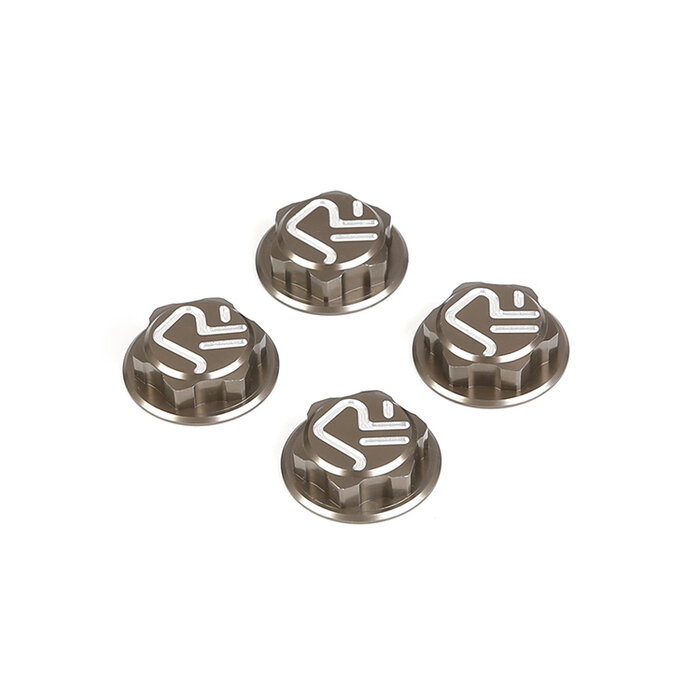 F5/RF5/D5 serie 4 stuks CNC metalen dichte wielmoeren in titanium kleur