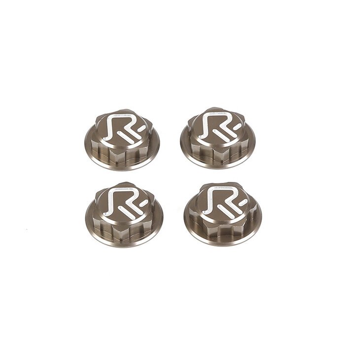 F5/RF5/D5 serie 4 stuks CNC metalen dichte wielmoeren in titanium kleur