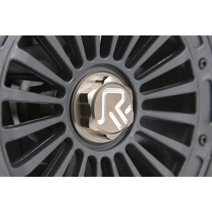 F5/RF5/D5 serie 4 stuks CNC metalen dichte wielmoeren in titanium kleur