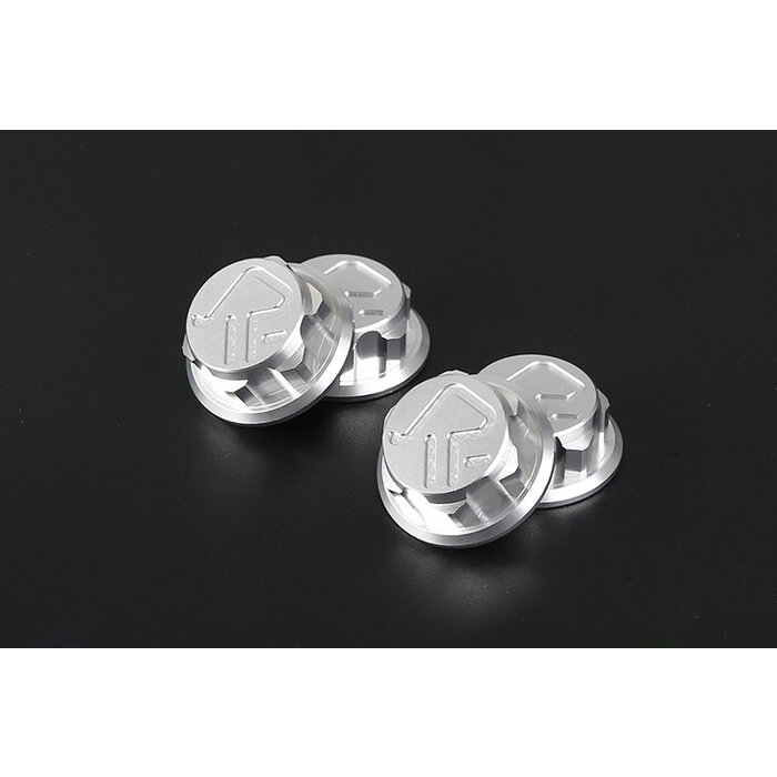 RovanSports Closed wheel tyre nuts with logo made of CNC aluminum (4 pcs.) in silver, red and black