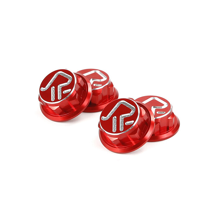 RovanSports Gesloten wielmoeren met logo gemaakt van CNC aluminium (4 st.) in zilver, rood of zwart