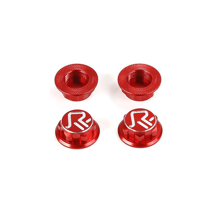 RovanSports Gesloten wielmoeren met logo gemaakt van CNC aluminium (4 st.) in zilver, rood of zwart