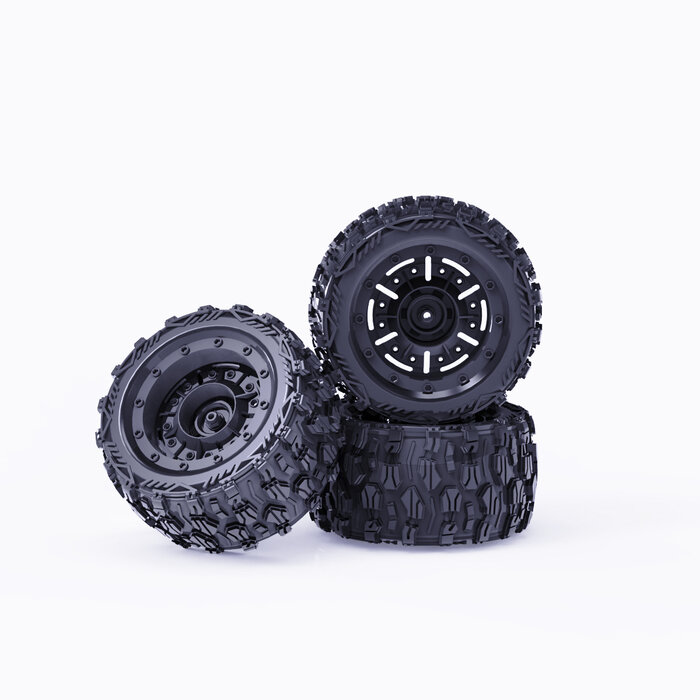 ZD Racing MT16 Pre-glued tire set with inner foam (knobby tires)
