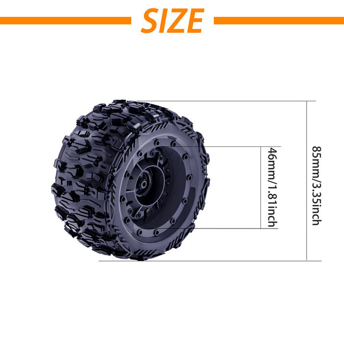 ZD Racing MT16 Voorgelijmde bandenset met innerfoam (knobby tires)