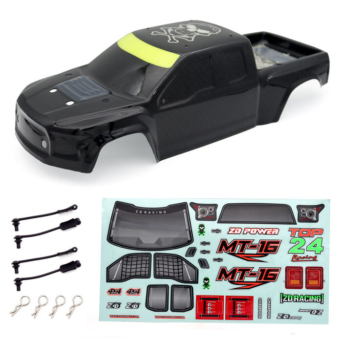 ZD Racing MT16 PVC or PC Black or orange body shell + magic sticker