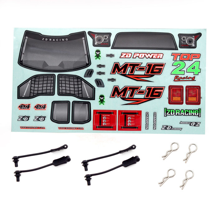 ZD Racing MT16 PVC or PC Black or orange body shell + magic sticker