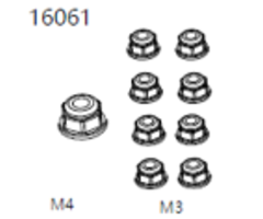 ZD Racing MT16 Moeren M3 8 stuks & M4 1 stuk