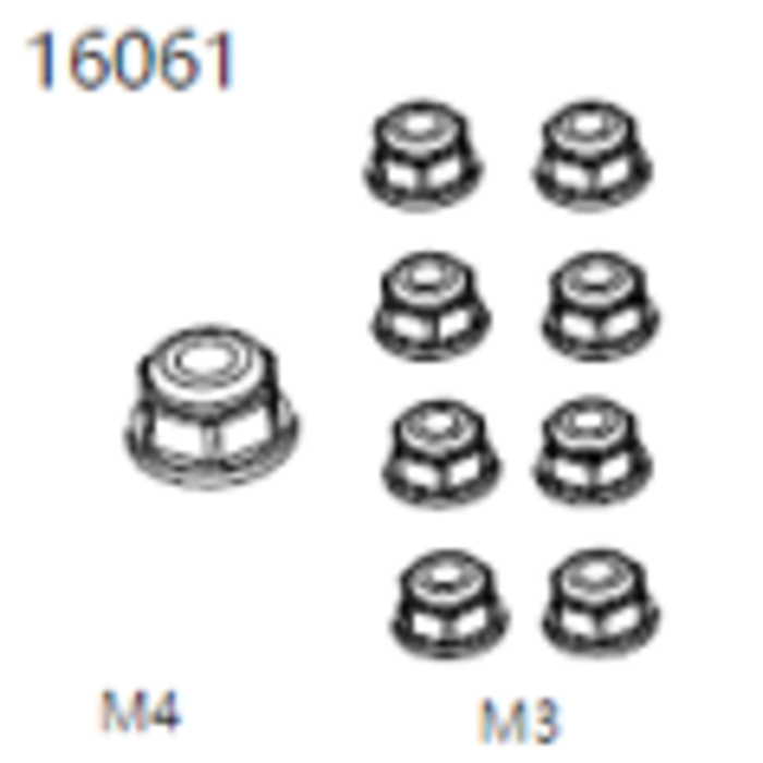 ZD Racing MT16 Muttern M3 8 Stück & M4 1 Stück